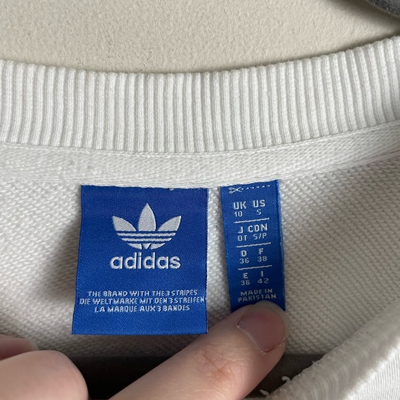Adidas Originals Women’s Trefoil Sweatshirt White Size Small - Picture 4 of 7